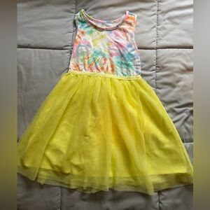 Cat & Jack Tie-Dye and Yellow Dress Size 5T